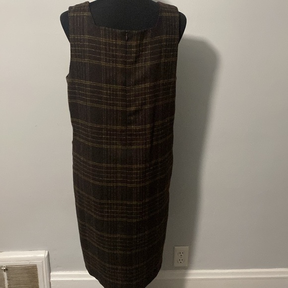 Harve’ Benard by Benard Holtzman Women’s Wool Jumper Dress Brown Plaid Sz 10 - Picture 7 of 9